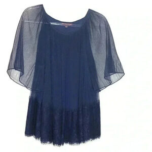 Marchesa Womens Top Blouse Small Oversized Lace